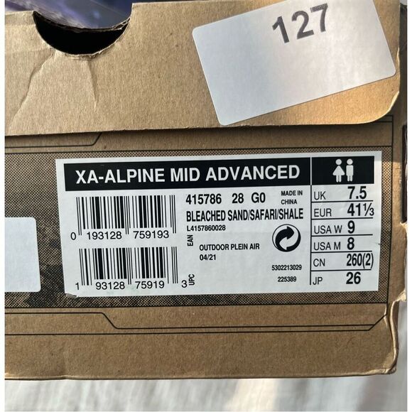 SALOMON Xa-Alpine Mid Advanced Sneakers Bleached Sand NEW - Picture 8 of 8